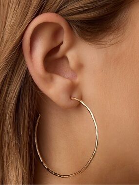 New gorjana Taner Hammered Gold Hoop Earrings